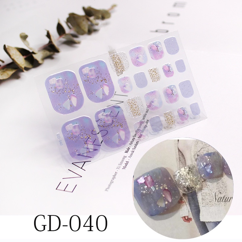 22Pcs / Stiker Kuku / Nail Art Sticker / Sticker Kuku Kaki / Stiker - GD