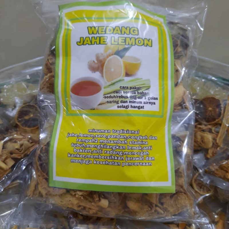 wedang rempah jahe lemon isi 10 plus gula batu