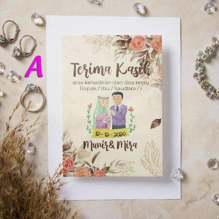 Greeting Card / Wedding Thanks Card / Kartu Ucapan Terima Kasih KUT Souvenir Pernikahan Kekinian