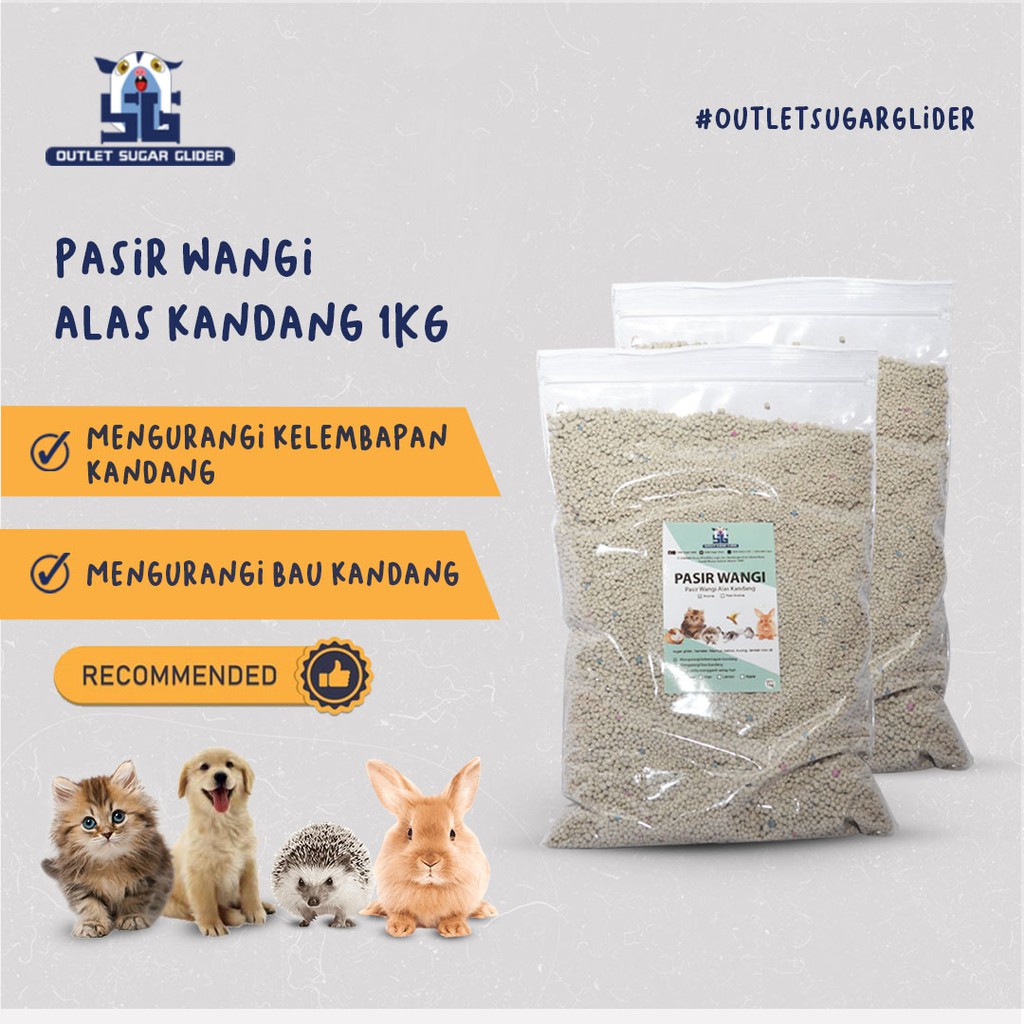 PASIR WANGI 1KG ALAS KANDANG HEWAN SUGAR GLIDER / HAMSTER / LANDAK