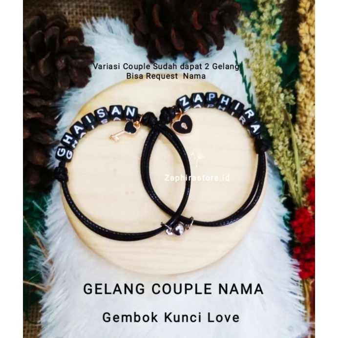 ZaphiraStore | GELANG COUPLE NAMA DADU KUNCI LOVE | GELANG LOVE ESTETIK VIRAL