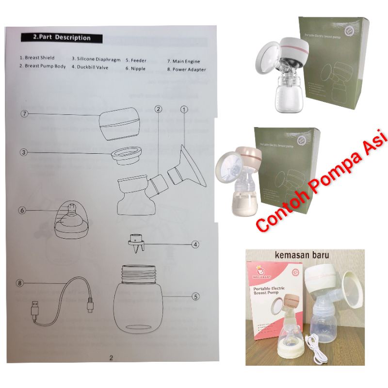 (Terjamin Cocok) Sparepart Pompa Asi Mocababy Portable Electric Breast pump / Moca baby Valve Corong Silicone Diaphragm