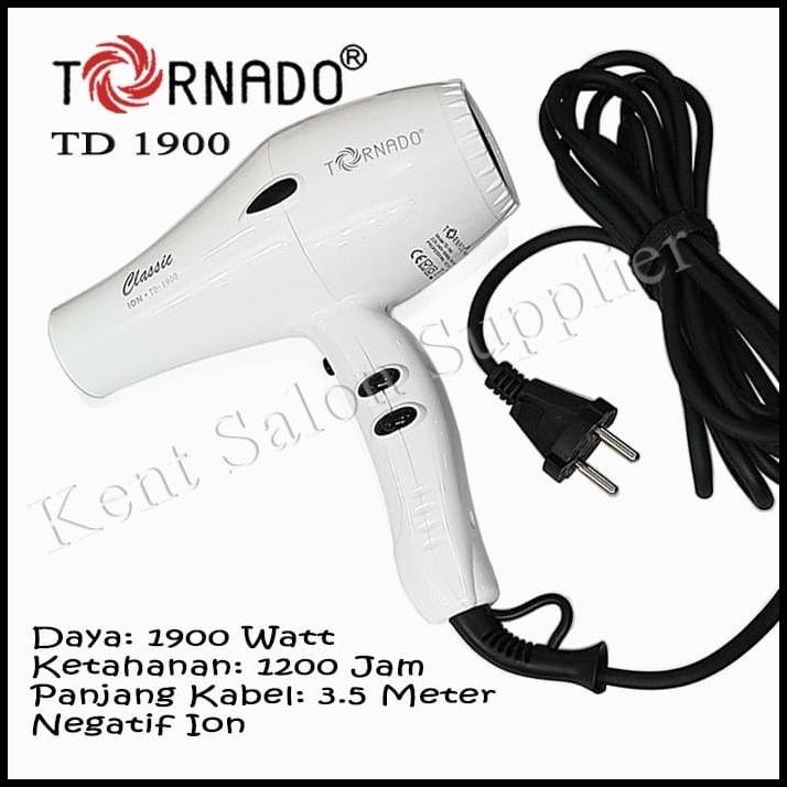 Hairdryer Tornado Td 1900 Ion White