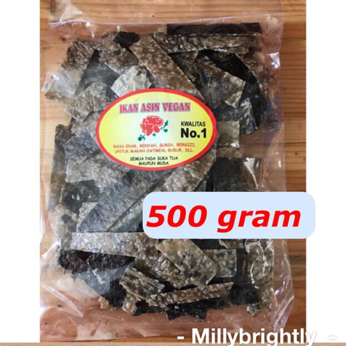 

Kerupuk rumput laut mentah/ ikan asin vegetarian mentah/ snack nori