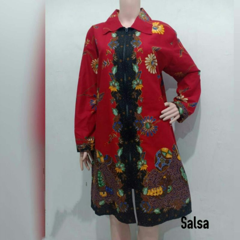 TUNIK BATIK WANITA TERBARU Grosir laris GENES JELITA TUNIC NAVBOR YELBOR WHITBOR CREAMBOR