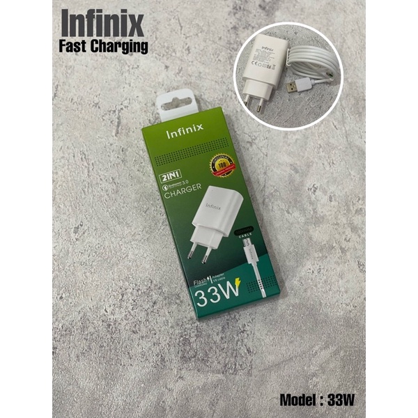 Charger Casan  Infinix 33Wat Fast Charging Micro USB for Smart 4 5 Hot 9 Play 10 Note 7 S3 S4 S5 Pro 3X hot 9 hot 8 hot 9play hot 10 hot 10play hot 11