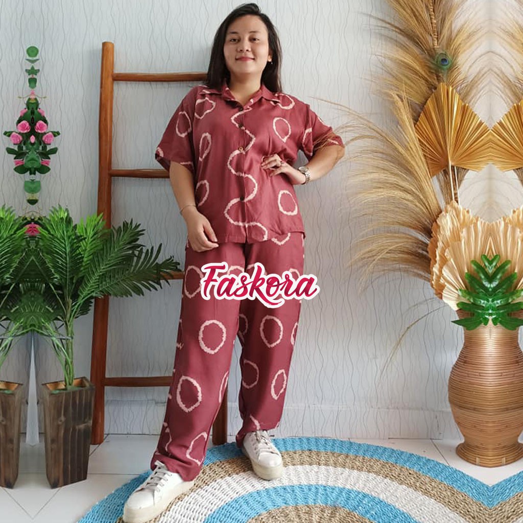 Kemeja Wanita Casual Lengan Pendek Murah / Kemeja Lengan Pendek Wanita Motif Sibori