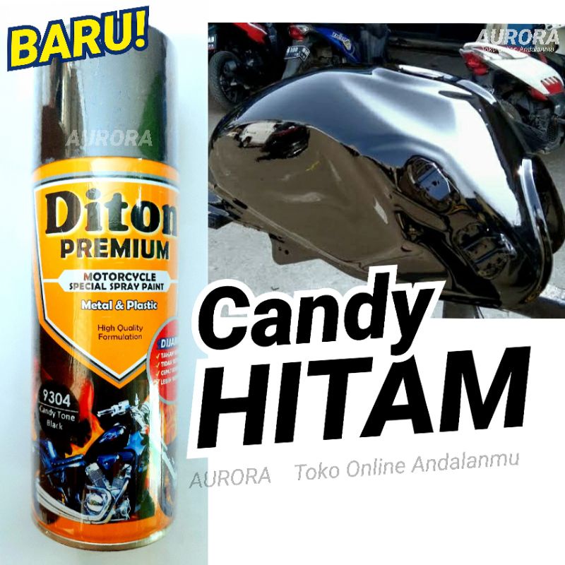 Cat Pilox Candytone Black Diton Premiun 9304 Candy Tone Hitam Smoke Transparan