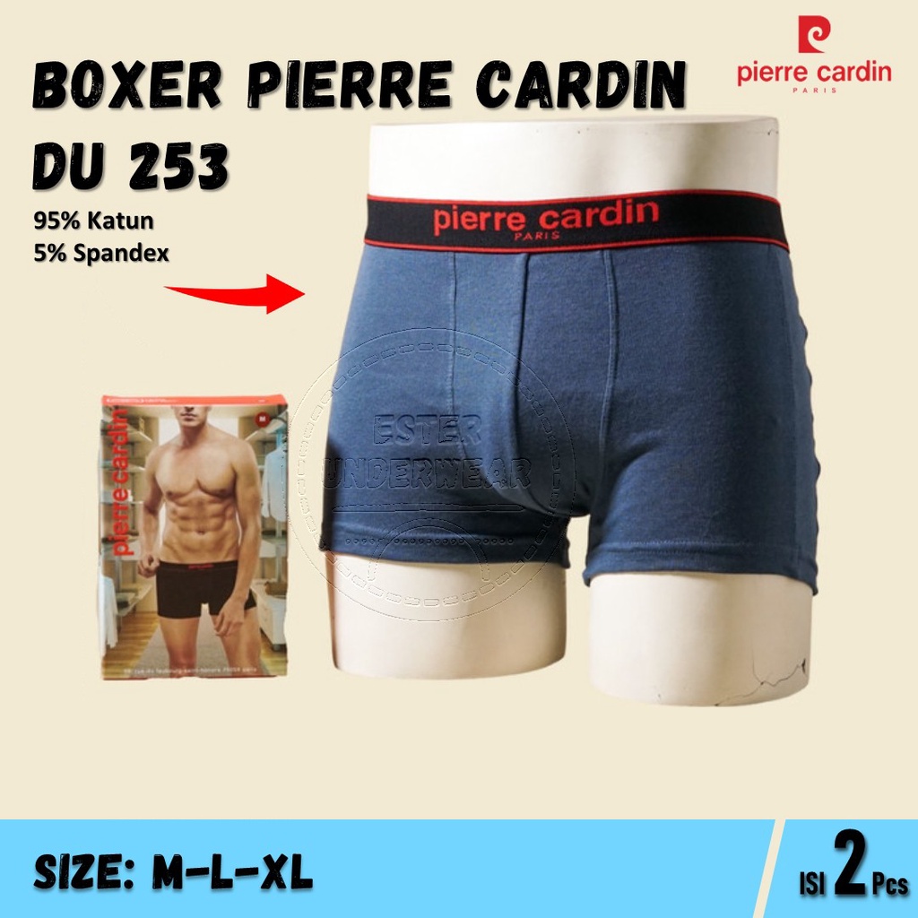 Celana Boxer Pria Pierre Cardin  PC 253 ISI 2 PCS Bahan Katun