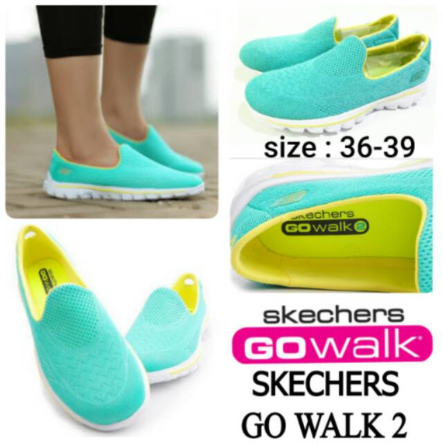 Sepatu wanita slip on skechers woman go walk 2 termurah dan terbaru skechers termurah