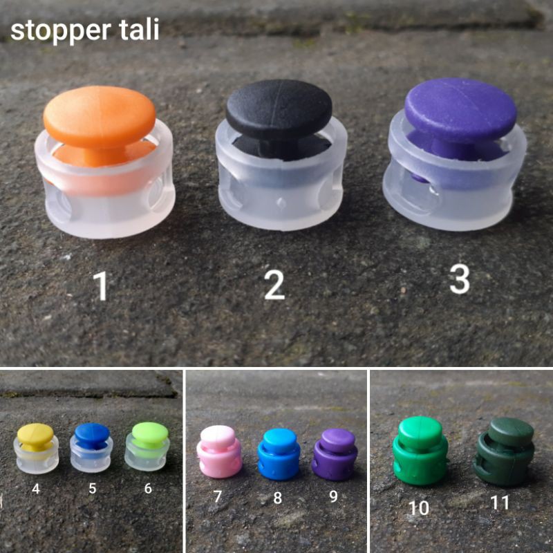 Stopper Lubang Ganda 4mm Klip Toggle Pengunci Bahan Plastik Multi Warna Ukuran 16x15mm