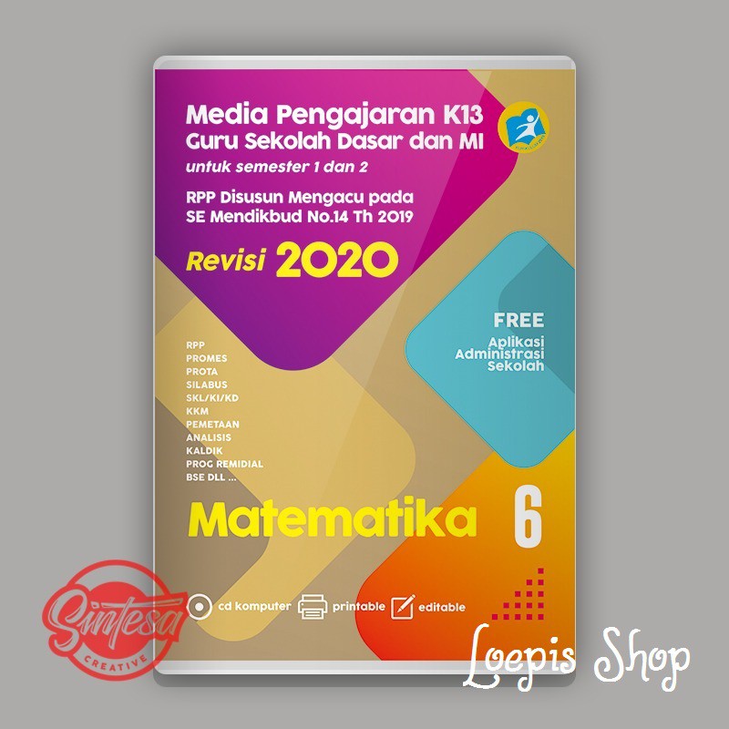 Cd Rpp 1 Lembar K13 Sd Mi Mapel Matematika Kelas 6 Shopee Indonesia