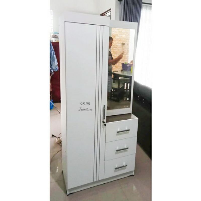 Lemari Pakaian 2 Pintu Minimalis - Lemari Pakaian Set Meja Rias - Lemari Pakaian