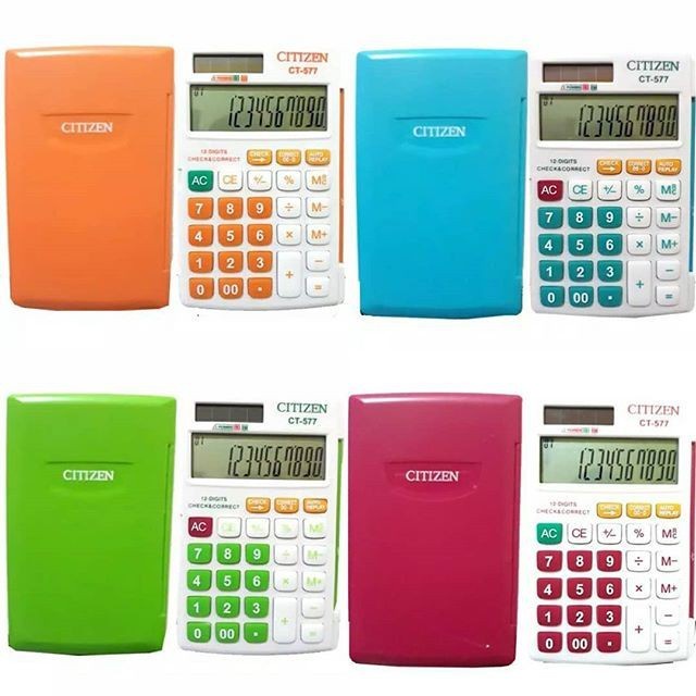 Kalkulator calculator CITIZEN CT 577 12 Digit warna warni