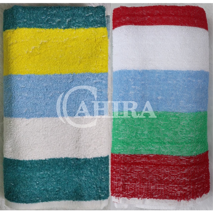 HANDUK MANDI DEWASA MOTIF SALUR PELANGI 140CM X 65 CM