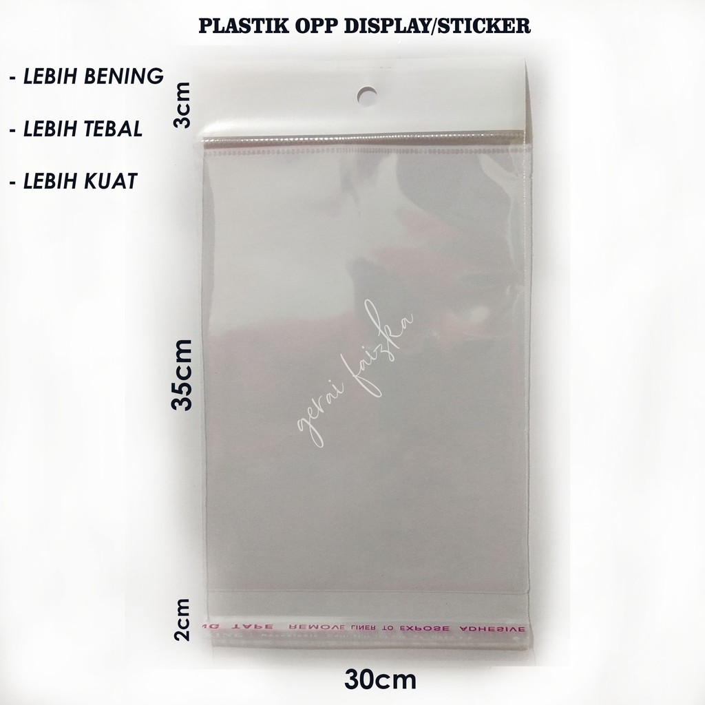 

30X35 PLASTIK OPP DISPLAY/STICKER