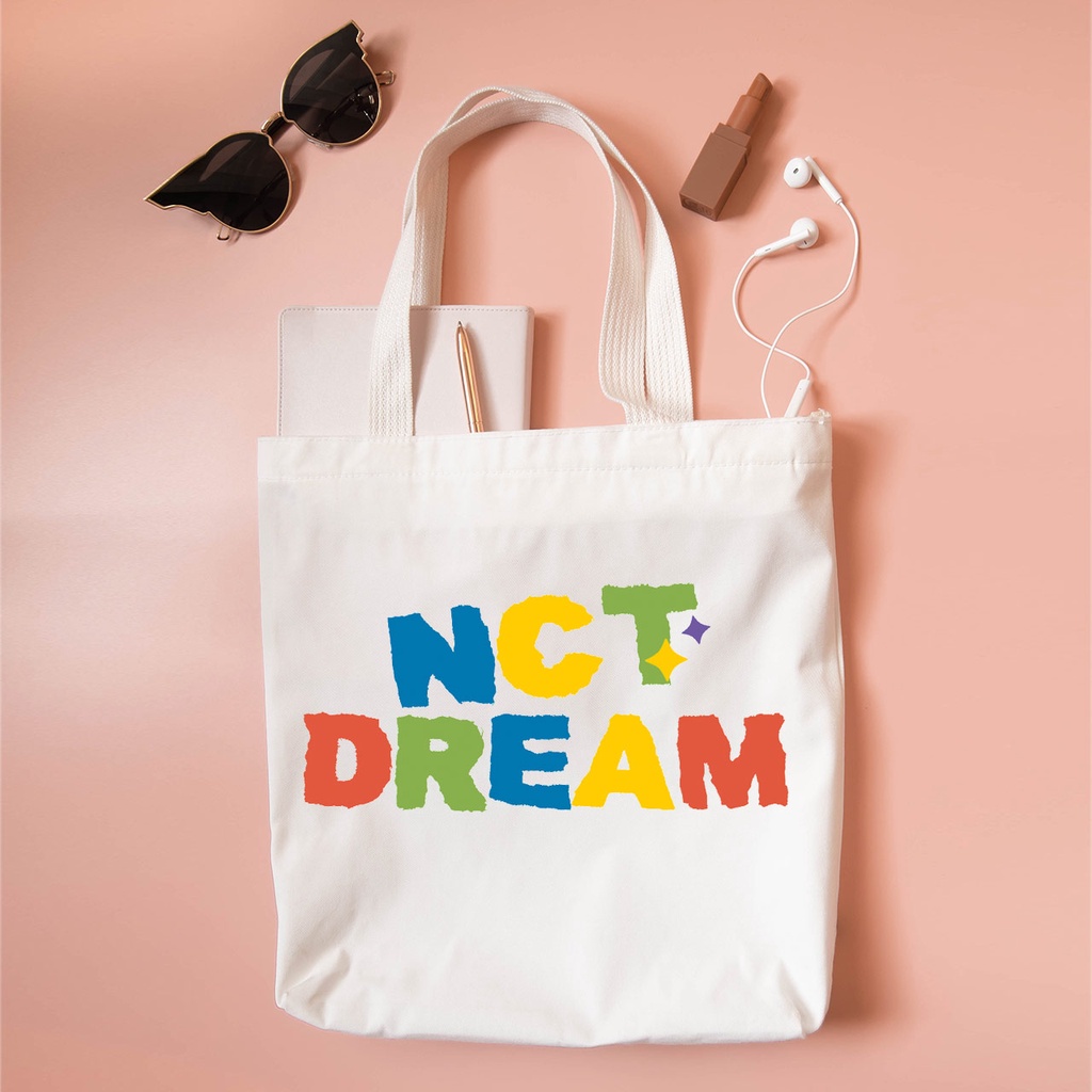 NCT DREAM /TOTE BAG Kanvas logo NCT 127 Dream Korean Fashion Wanita / tas belanja