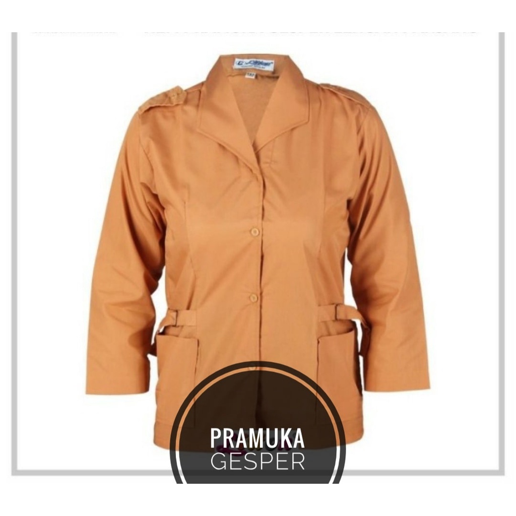 Seragam/Baju pramuka gesper lengan panjang SMP-SMA / Baju Pramuka Pembina Wanita / Baju Pramuka Wani