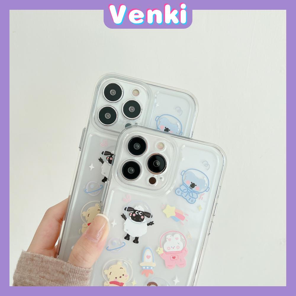 iPhone Case Silicone Soft Case Clear Case Thickened Shockproof Protection Camera Metal Button Cartoon Cute Compatible For iPhone 11 Pro Max 13 Pro Max 12 Pro Max 7Plus xr XS Max