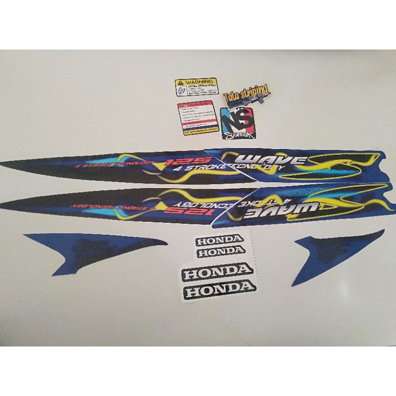 striping wave 125 dragon biru