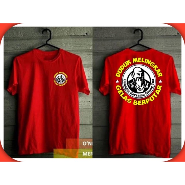 MARMARSHOPP KAOS  ORANG  TUA  DUDUK MELINGKAR GELAS BERPUTAR 