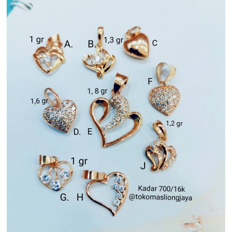 Liontin Model Hati/ Love Emas Kadar 700/16k