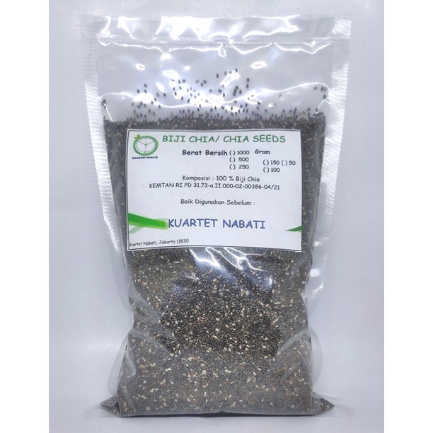 

1000gr Organic Black Chia Seeds - Biji Chia Hitam Organik - USDA Certified Organic - Kuartet Nabati