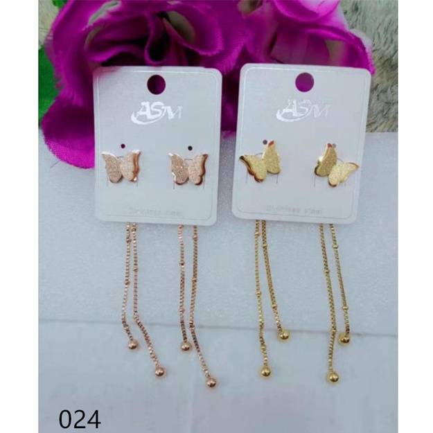 Anting tusuk titanium kupu 024