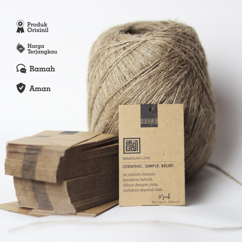 

[FREE DESAIN] CUSTOM HANG TAG PREMIUM KARTU UCAPAN Label baju/Label hijab Kraft RUSTIC TEBAL 275gr