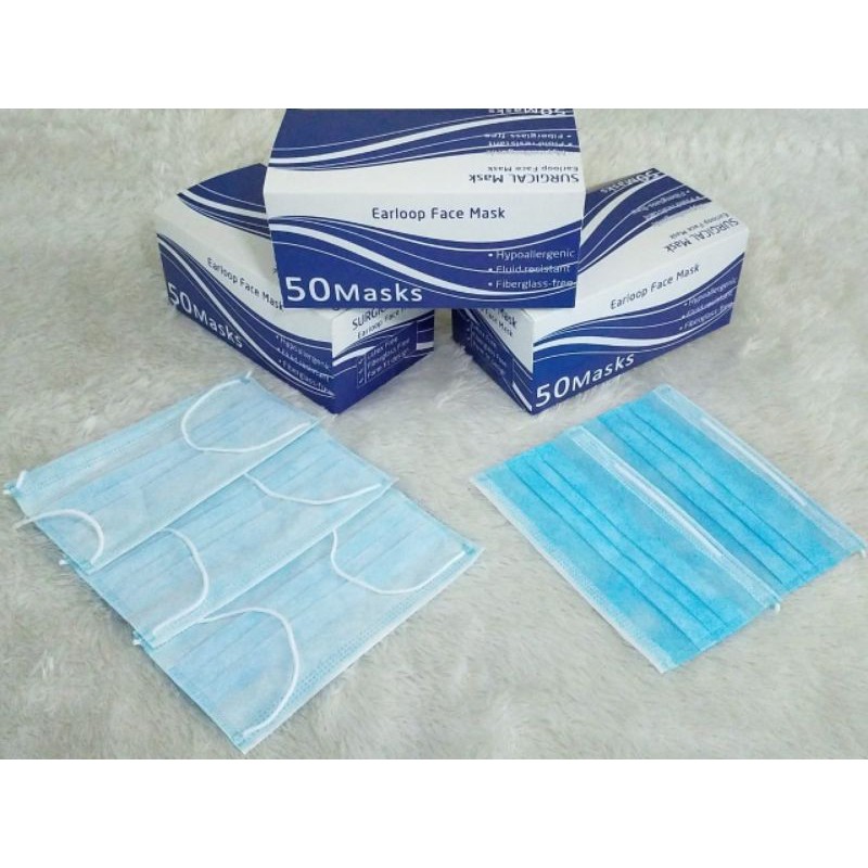 MASKER EARLOOP SURGICAL FACEMASK HIJAU TEBAL DISPOSIBLE 3 PLY PRODUK LOKAL ISI 50 PCS