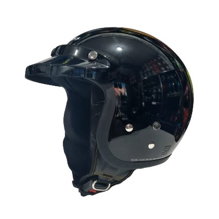 Helm Cargloss CFM Retro Original Hitam Glossy