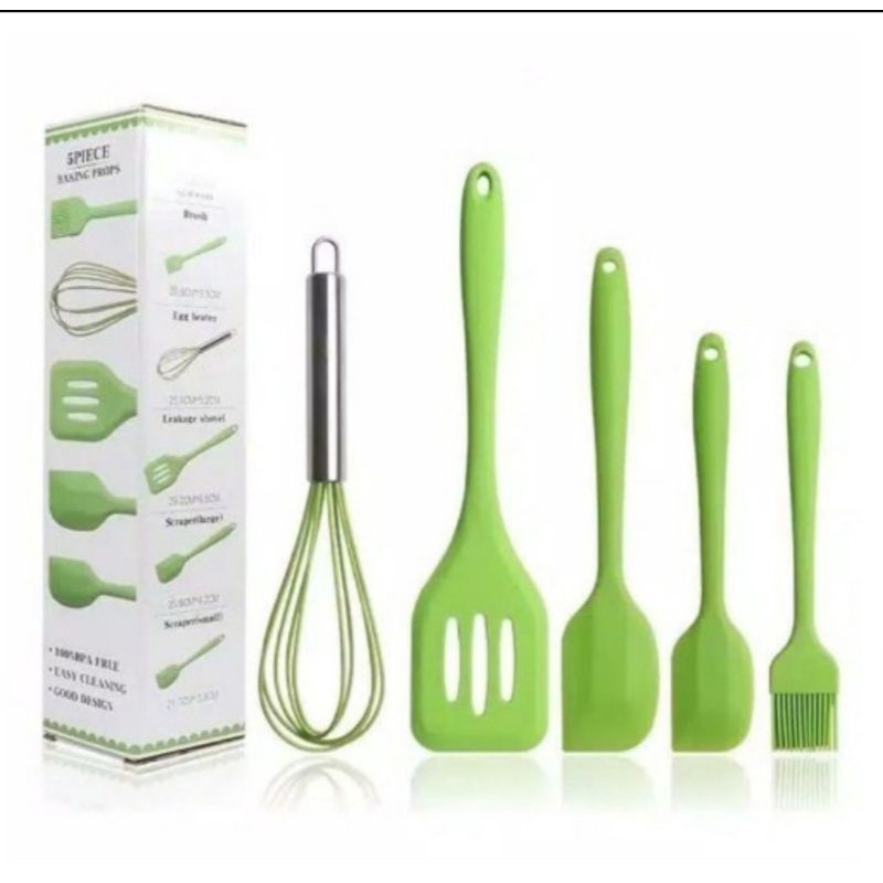 baking props 5 pc kocokan telor spatula kuas kue