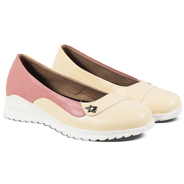 Sepatu Slip On Wanita V 3881 Brand Varka Sepatu Casual Wanita Kuliah Kerja Trendi Berkualitas - Krem Pink