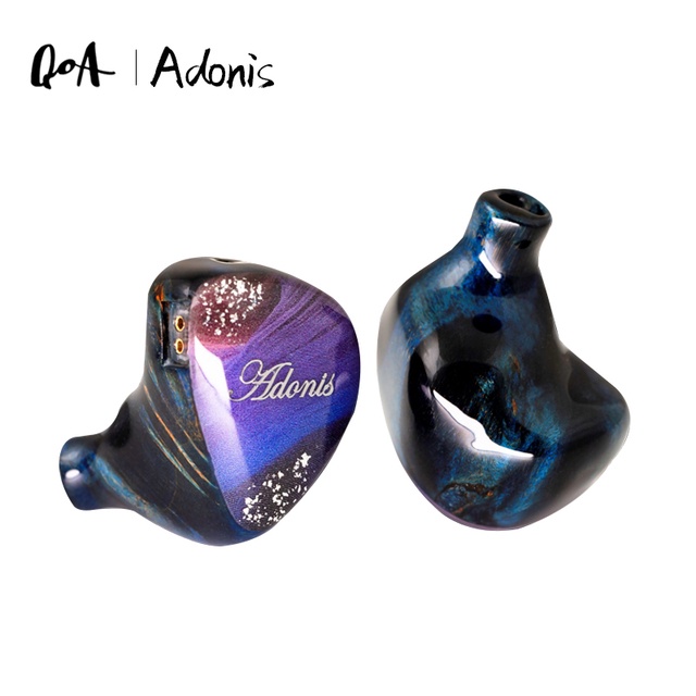 Qoa Adonis CNC Earphone In Ear Bahan Resin + Kayu 10mm DD + 2BA Hybrid Driver Unit HIFI Dengan Kabel 2pin