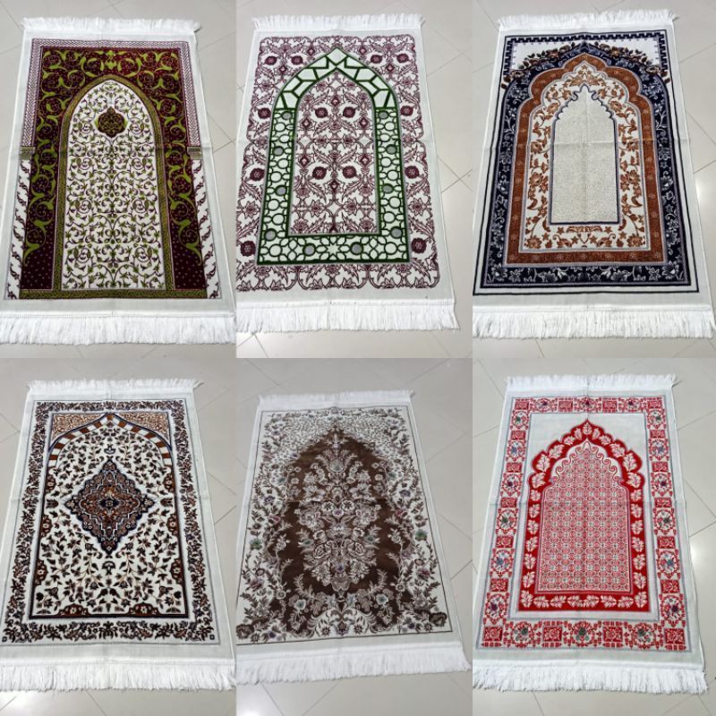 sajadah turki safatex safatex dasar putih uk 70X110 sajadah safatek grosir
