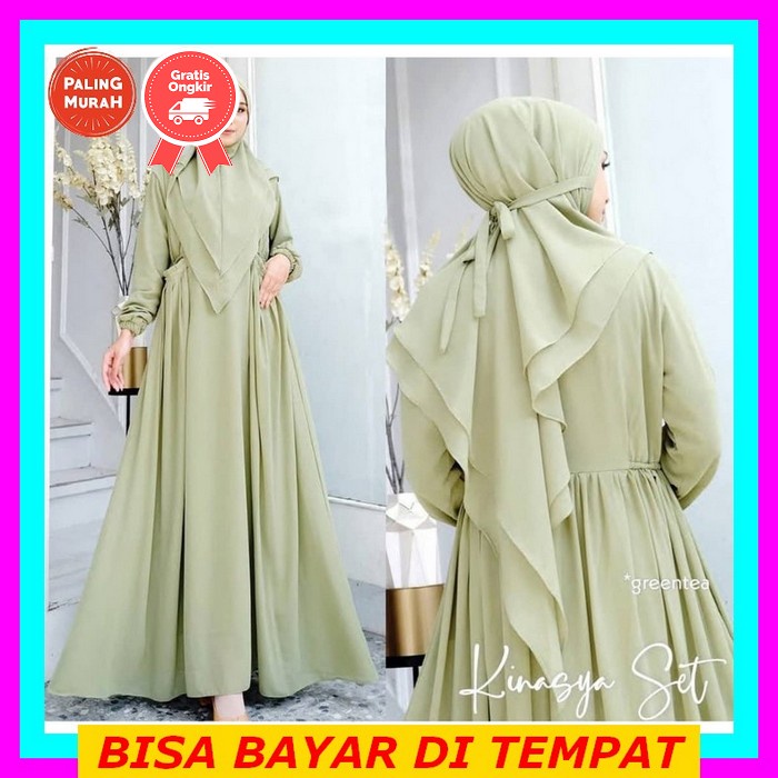 Gamis Putih Brukat Dewasa Haura Terbaru 2022 Modern Gamis Wanita Mix Brukat Terbaru 2022 Gamis Polos
