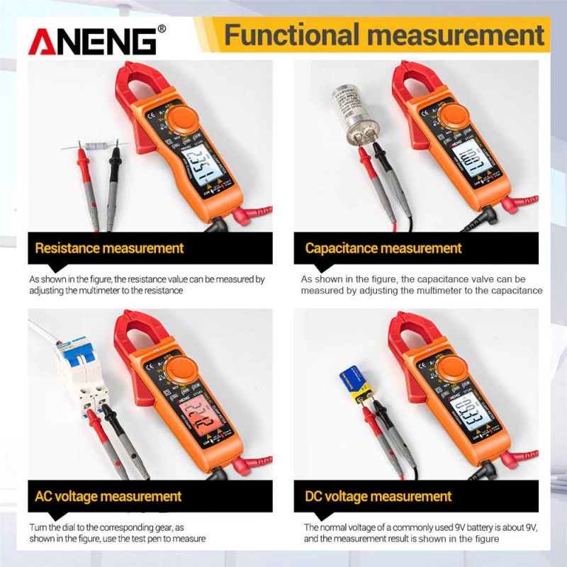 Tang Amper Digital Multimeter Voltage Tester Clamp Pengukur Arus AN15