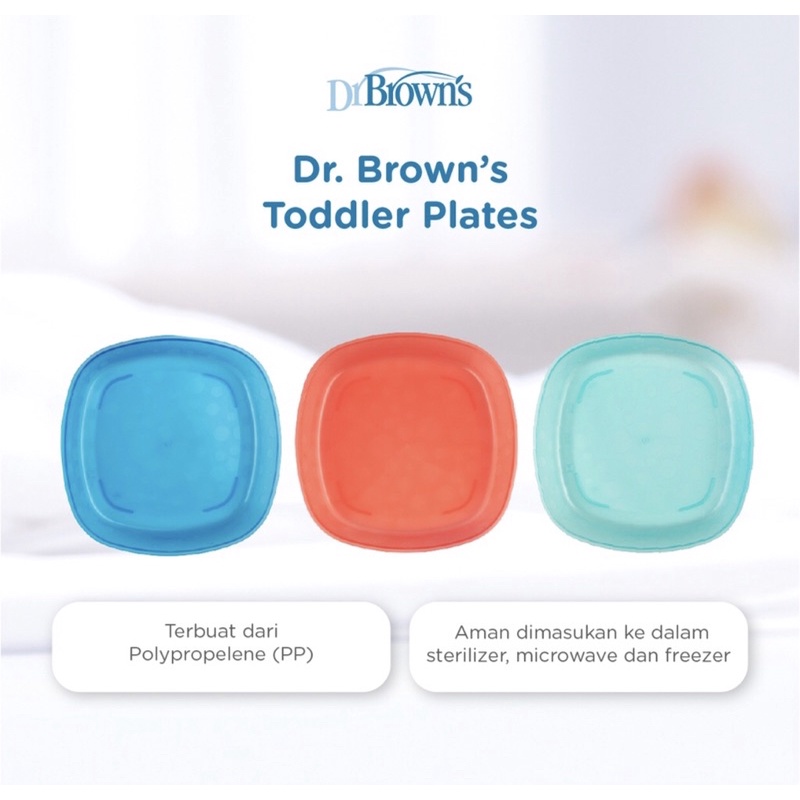 Dr.Brown’s toddler plates 3pack  TF022/ peralatan makan bayi