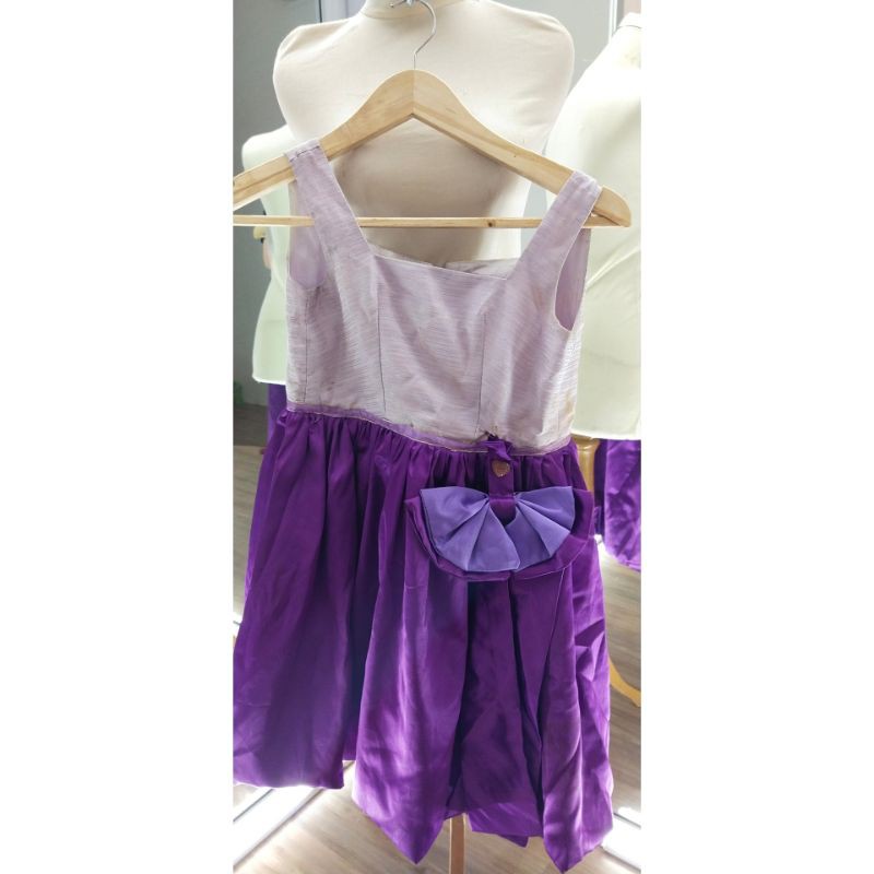 [GRATIS ONGKIR] (sale) Gaun  anak putih ungu 011 /Gaun pesta preloved bagus /gaun pesta second murah