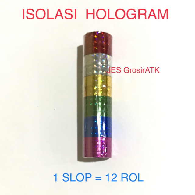 

Isolasi HOLOGRAM / Selotip Warna-Warni [Slop=12 rol]