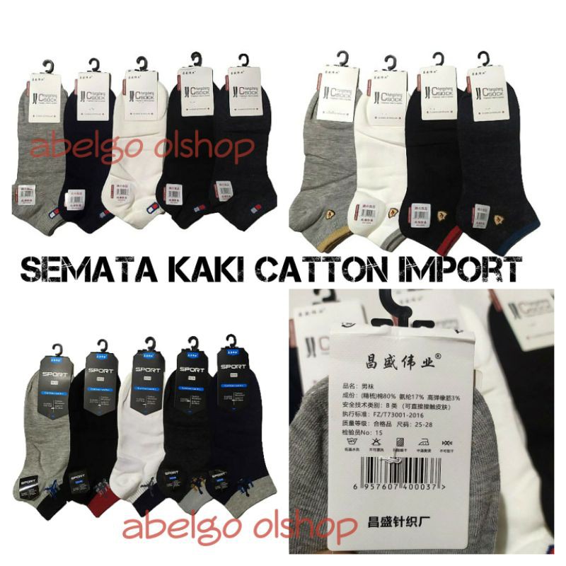 kaos kaki semata kaki pria catton import/kaos kaki pendek catton original