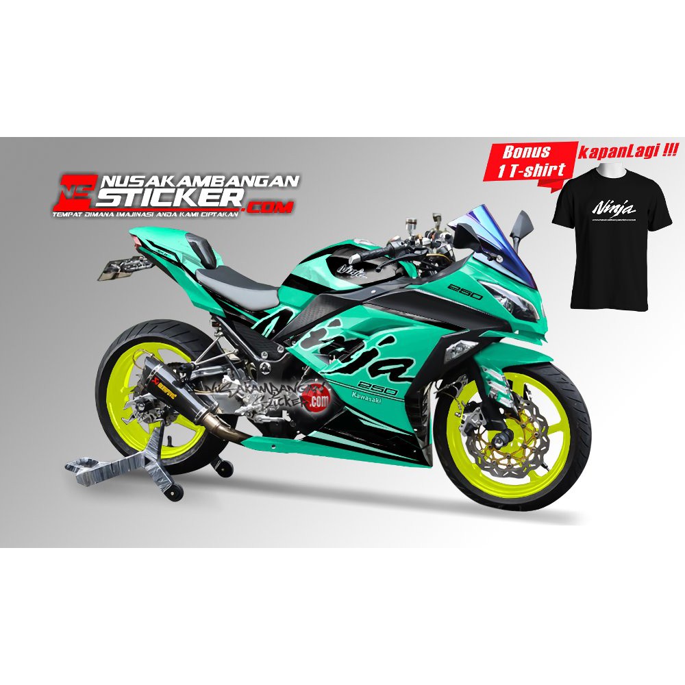Decal Sticker Ninja 250 Fi Hijau Tosca Terbaik