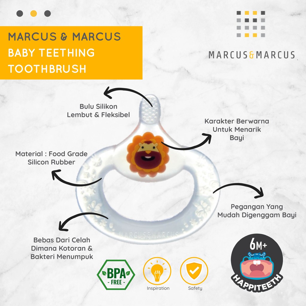 Mainan Gigitan Bayi &amp; Sikat Gigi Bayi Marcus and Marcus Baby Teething Toothbrush