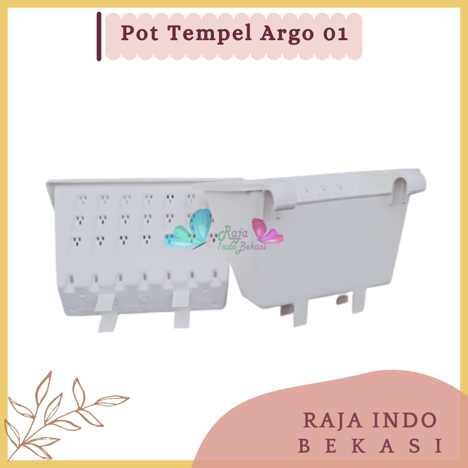 Pot Dinding Argo 01 Putih 21 22 Cm Pot Tempel Pager Argo01 - Pot Vertical Garden Vertikal