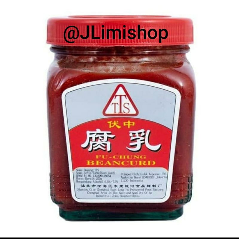 

Fu Chung Beancurd/ Tahu merah TTS Brand 250gr