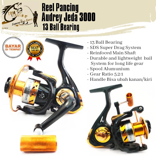 Reel Pancing Audrey Jeda 3000 (13 Bearing) Murah Berkualitas