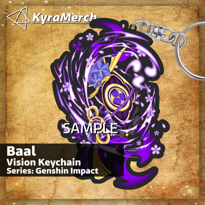 Keychain Vision Genshin Impact Baal Raiden Shogun
 | KyraMerch Anime Fanmerch Dealer