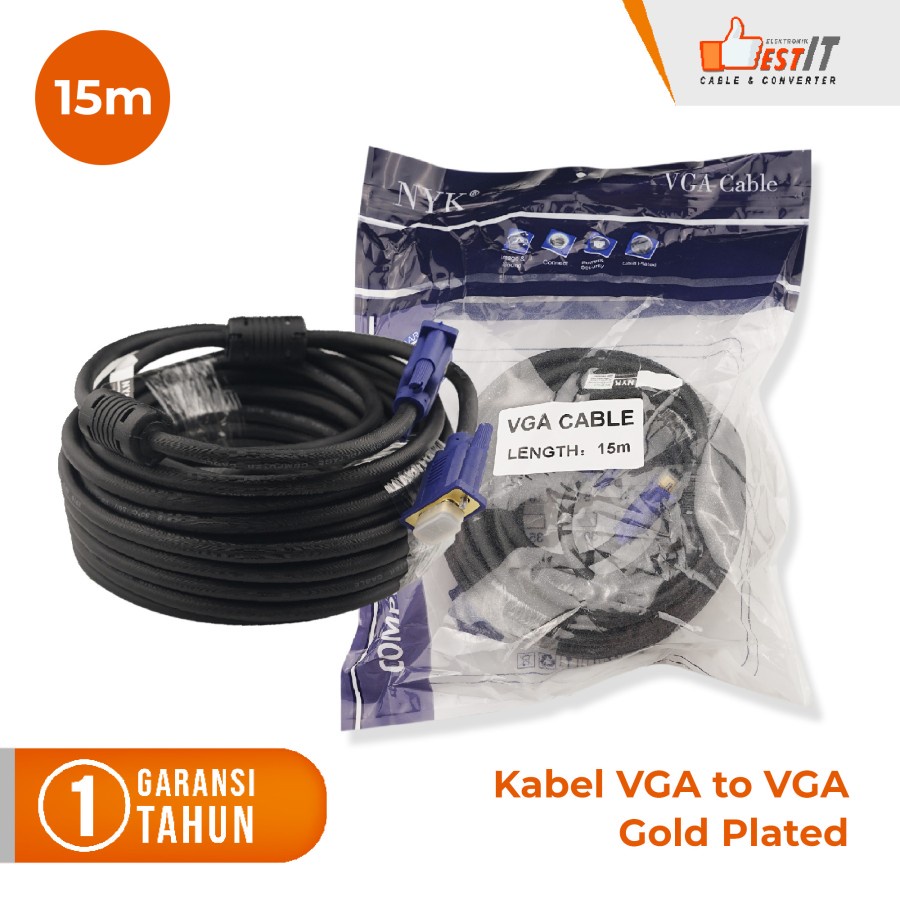 Kabel VGA Gold Plate High Quality 15 Meter NYK