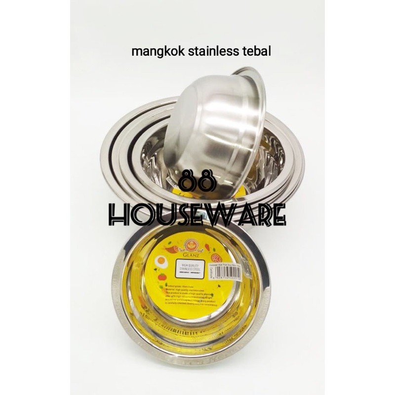 Jual Mangkok Mangkuk Stainless Steel Tebal Kobokan Stainless