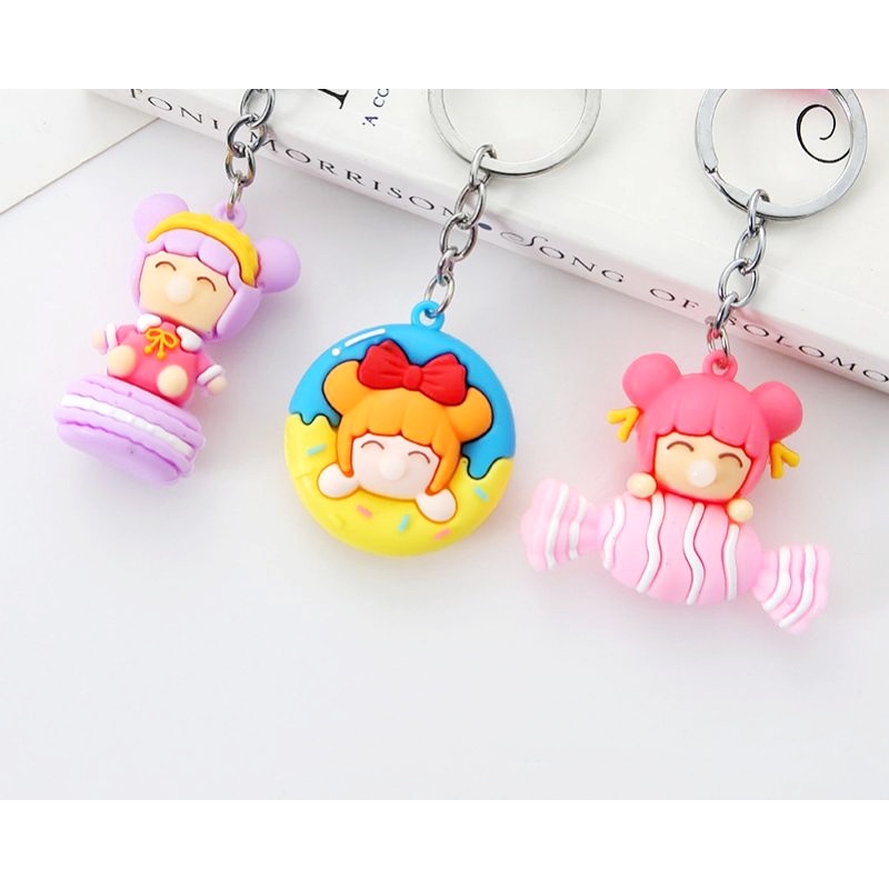 GANTUNGAN KUNCI CANDY CAKE // Ganci Karakter Candy Cake Unik Lucu | Gantungan tas | Bag Charm | Souvenir Murah | Keychain | COD